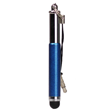 Добави още лукс Стилус писалки Стилус писалка сгъваема 3.5 мм жак за капацитивни тъч дисплеи универсална - синя